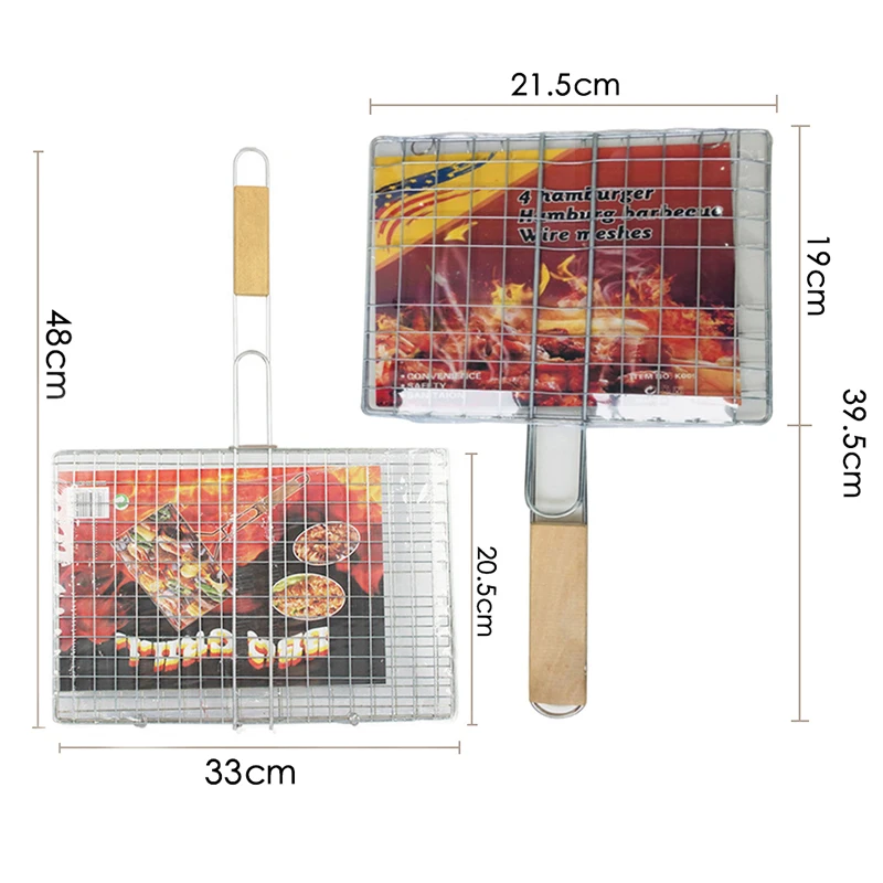 Портативная корзина для барбекю на гриле антипригарный гриль из нержавеющей