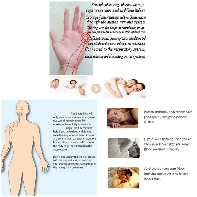 Регулируемое кольцо против храпа рефлексотерапевтическое устройство апноэ сна