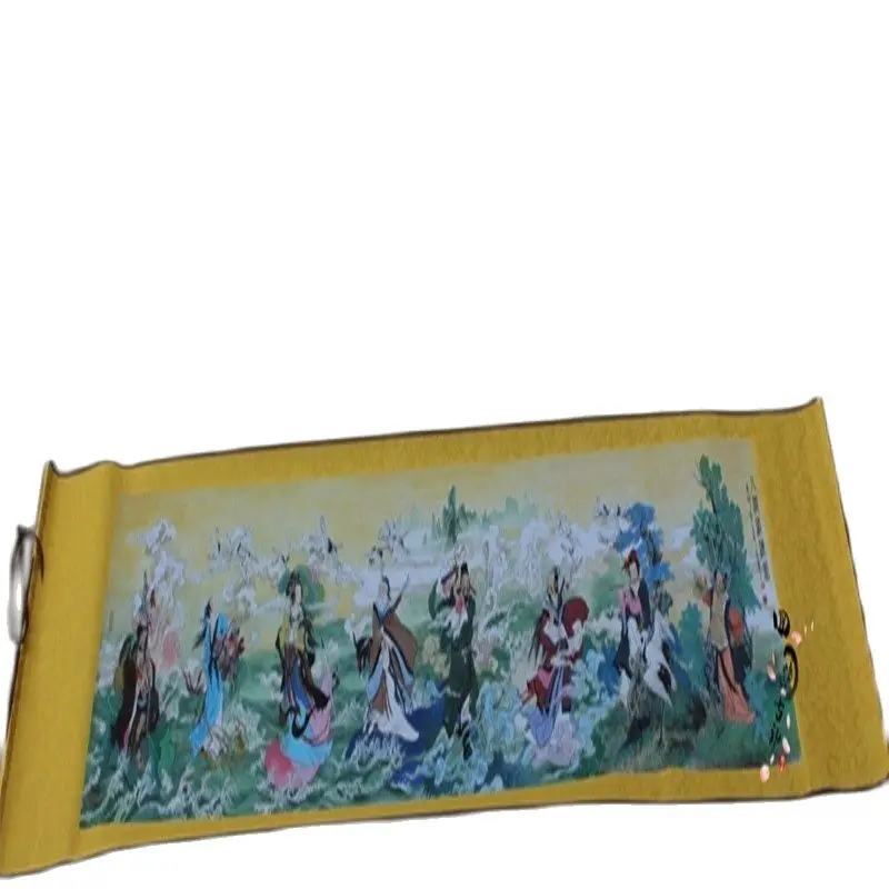 Китайская старая картина свитка и каллиграфическая пейзажная Восемь