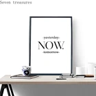 Мотивационный постер вчера сейчас завтра, настенный художественный принт на стену, минималистичный Настенный декор, художественный Принт без рамки, черные и белые принты