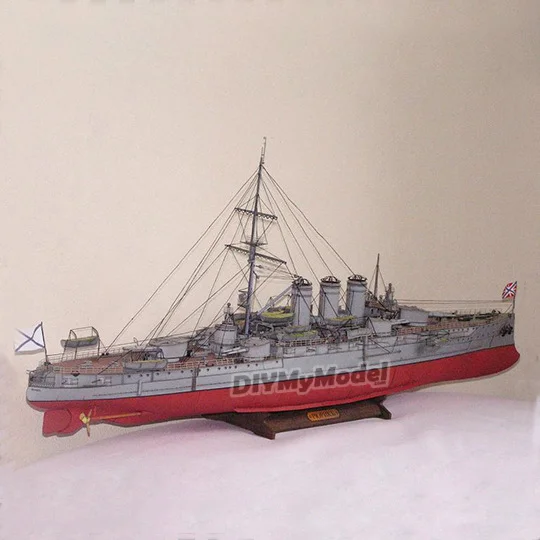 DIYMyModeI-modelo de papel blindado cruiser tsaorelik, bricolaje, artesanal, Kit de papel, hecho a mano juguete, rompecabezas, regalo, utillaje de pel&iacute;cula, 1: 200-0