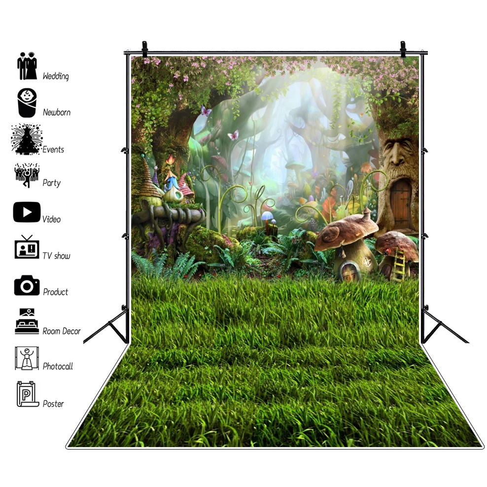 Виниловый фон для фотосъемки с изображением весеннего цветка зеленого парка