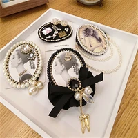 women girl brooch pins badge series big metal pearl rhinestone bow lace wholesale coat korean handmade fashion accessories swe