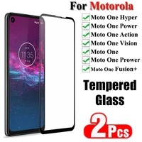 2 pcs tempered glass for motorola one vision action zoom screen protector for moto one power hyper fusion plus protective film