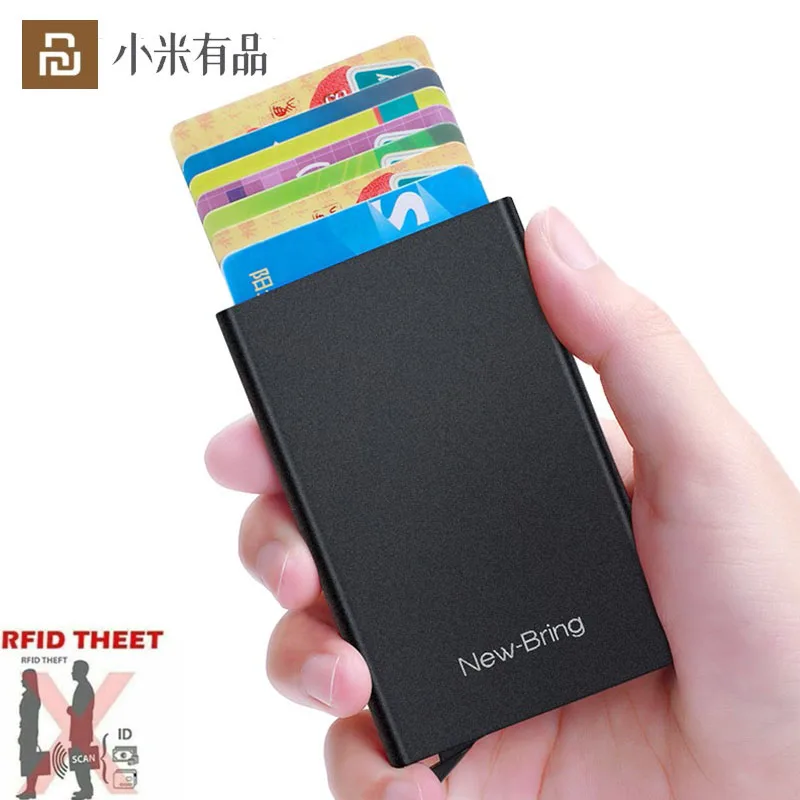

Youpin NewBring противокражный смарт-кошелек металлический Ультратонкий чехол для ID-карты мини унисекс бриллиантовый защитный чехол для бизнеса ...