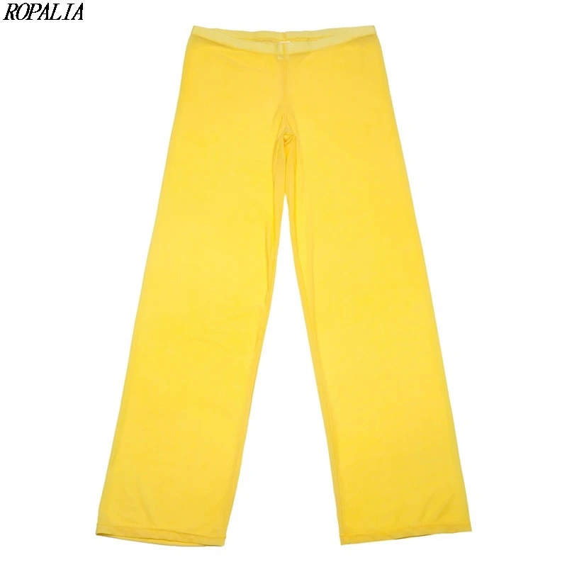 Мужская женственная сетчатая Прозрачная свободная одежда для сна прямые брюки