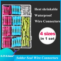 100200220pcs solder seal wire connectors heat shrink butt connectors electrical wire terminals marine insulated butt splices