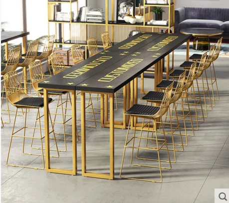 Tieyi home sitting room wall bar table and chair combination solid wood high-legged tables chairs | Мебель