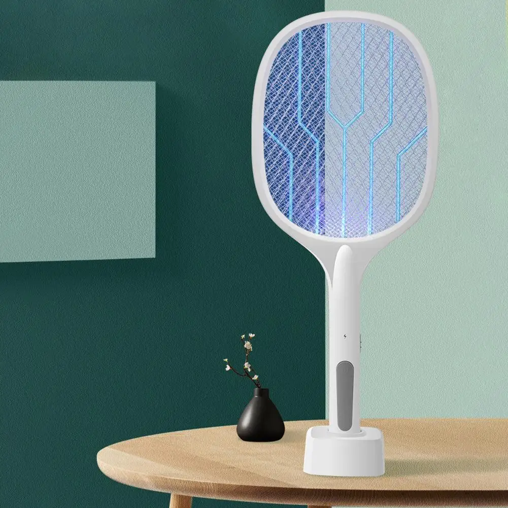 

Racket Portable Mosquitos Killer Pest Control Electric Mosquito Swatter 3 Layers USB Rechargeable Home Fly Bug Insect Zapper