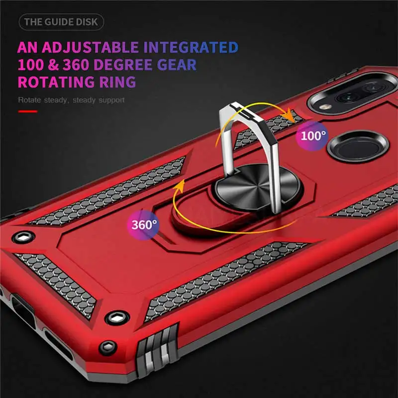 Роскошный Магнитный противоударный чехол с кольцом-держателем для Xiaomi Redmi Note 8 7 K20