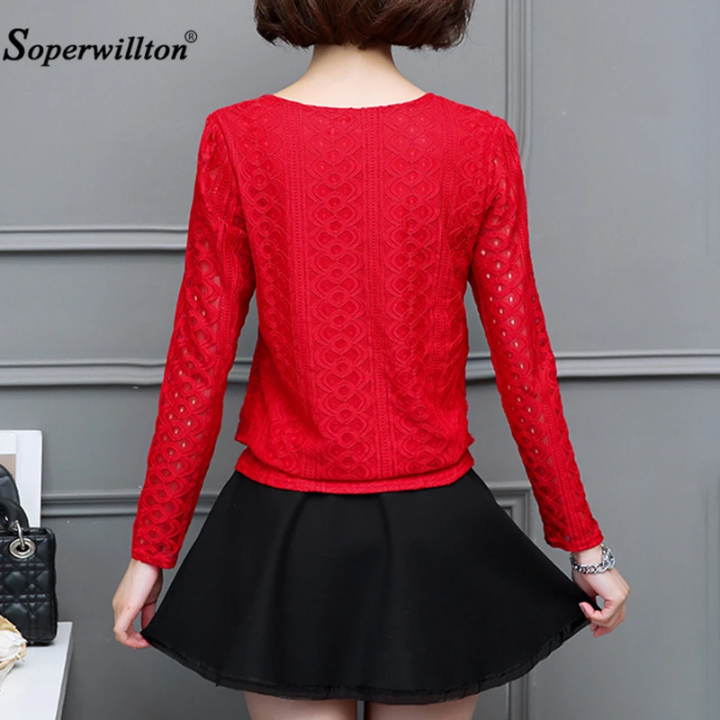 Women's New 2020 Chiffon Hollow Out Lace Blouses Tops Feminine Long Sleeved Shirt Button Top Plus Size 3XL Blusa Femme Fiminina |