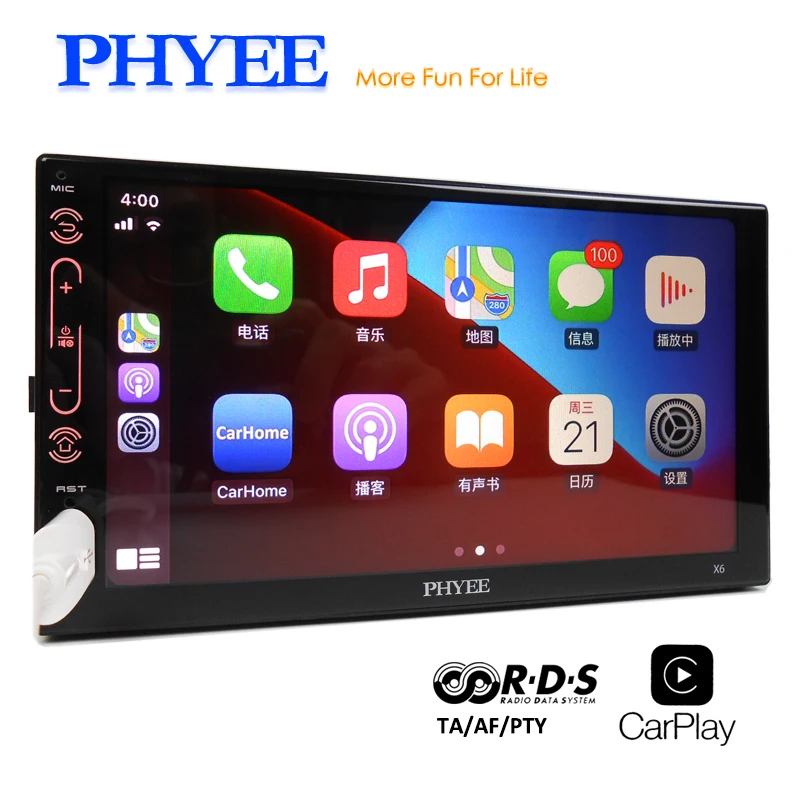Carplay 2 Din автомобильное радио Bluetooth Handsfree RDS стерео приемник Зеркало Ссылка USB 7