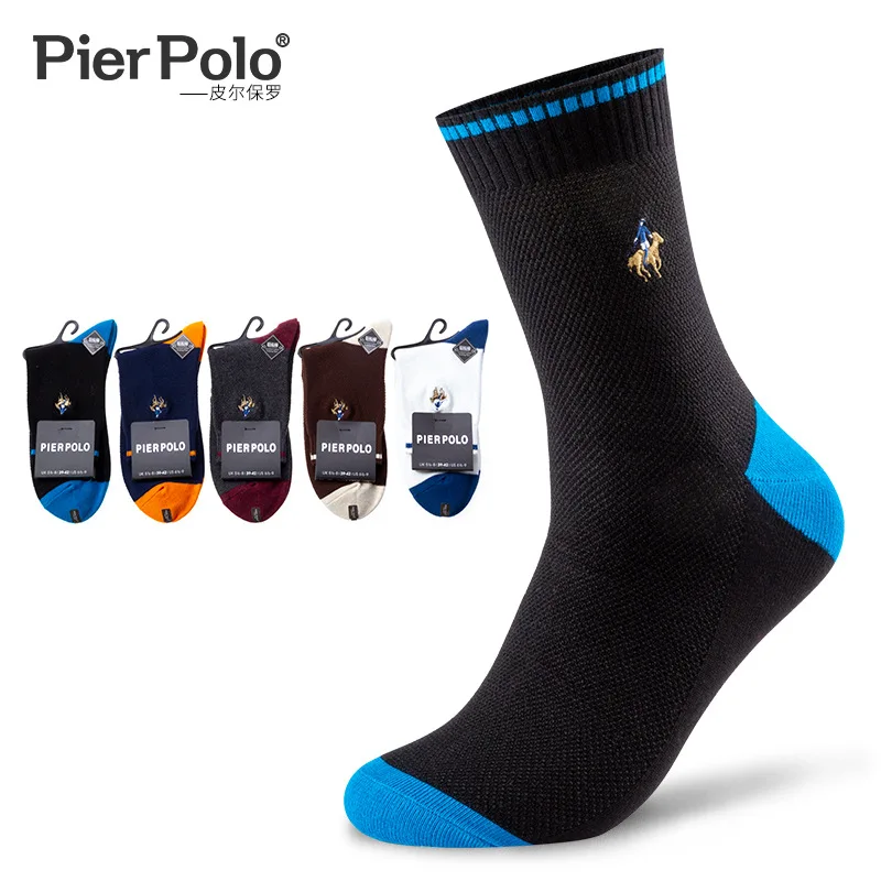 Высококачественные брендовые носки PIER POLO с двумя иглами повседневные хлопковые