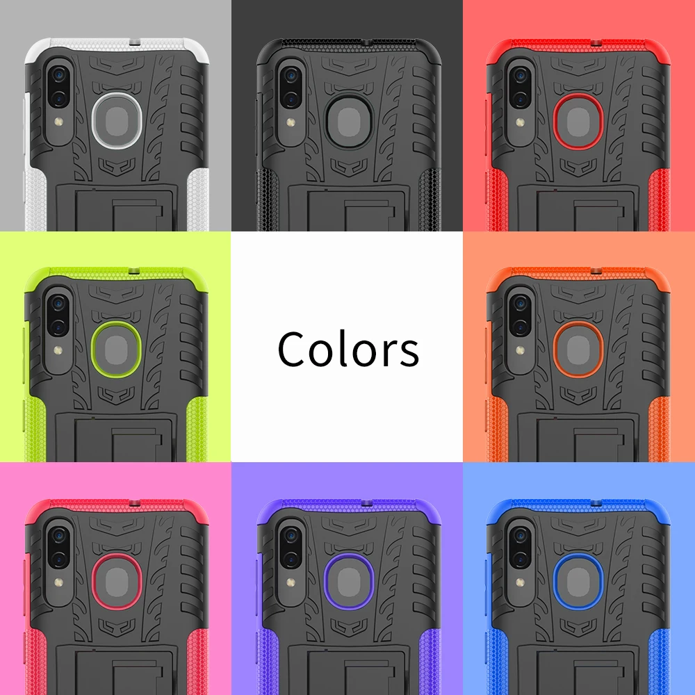Чехол из ТПУ и поликарбоната для Samsung A30 гибридный сверхпрочный бронированный