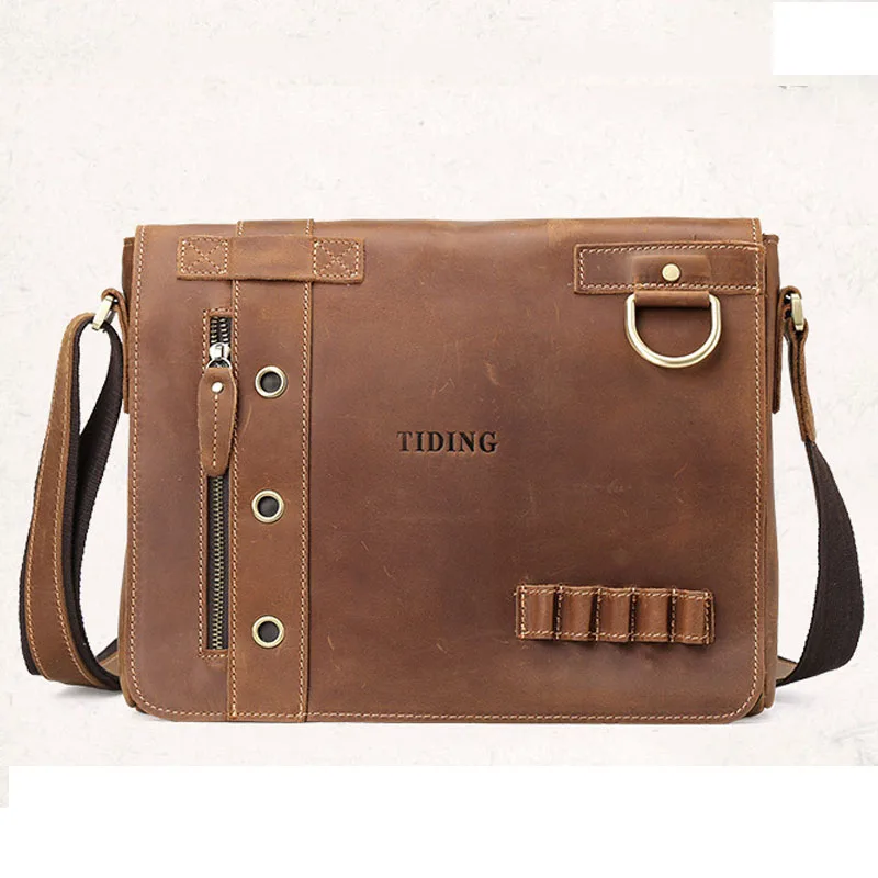 Портфель мужской из спилковой кожи брендовый деловой чемоданчик на плечо сумка