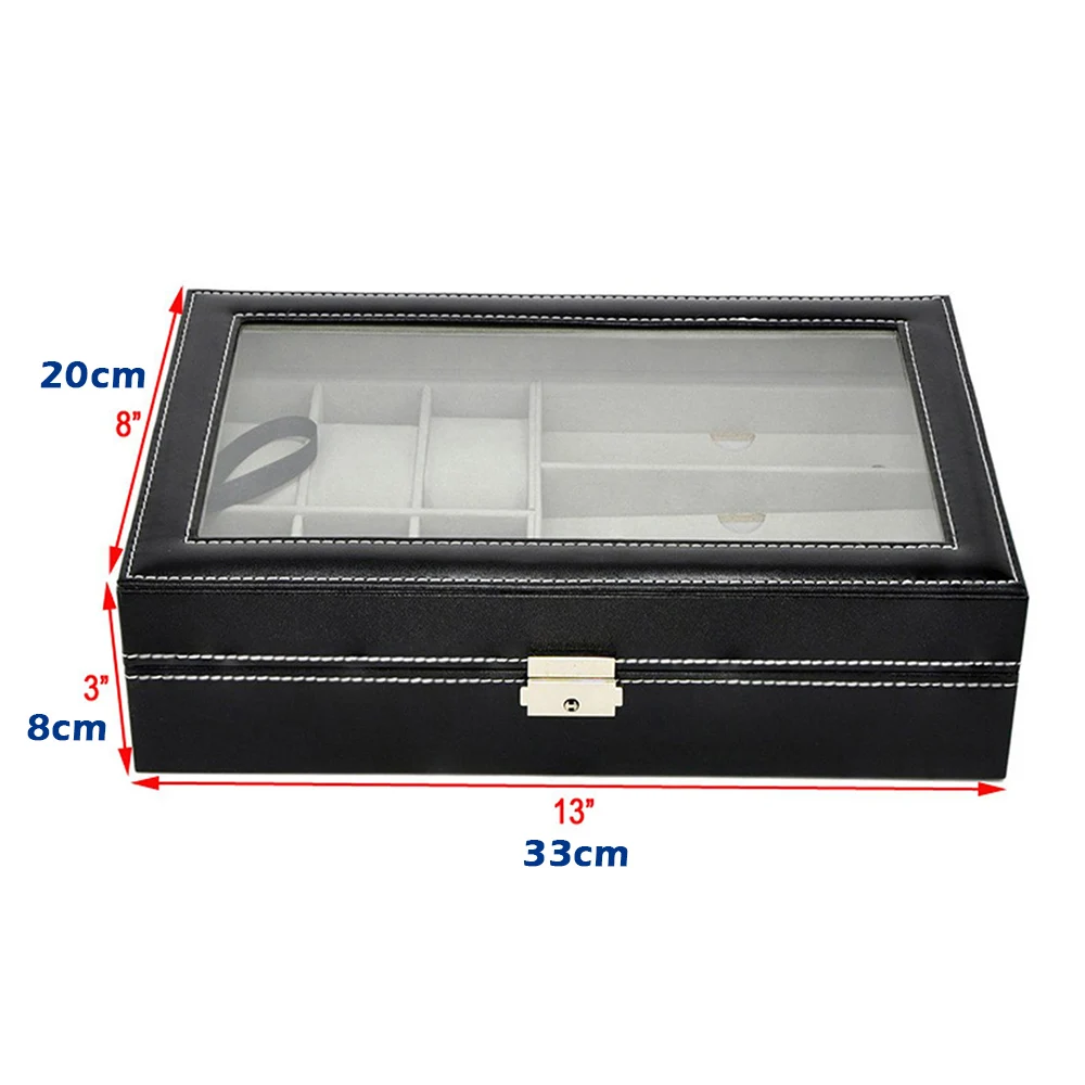 Коробка для хранения часов с 2/3/6 отделениями органайзер из искусственной кожи
