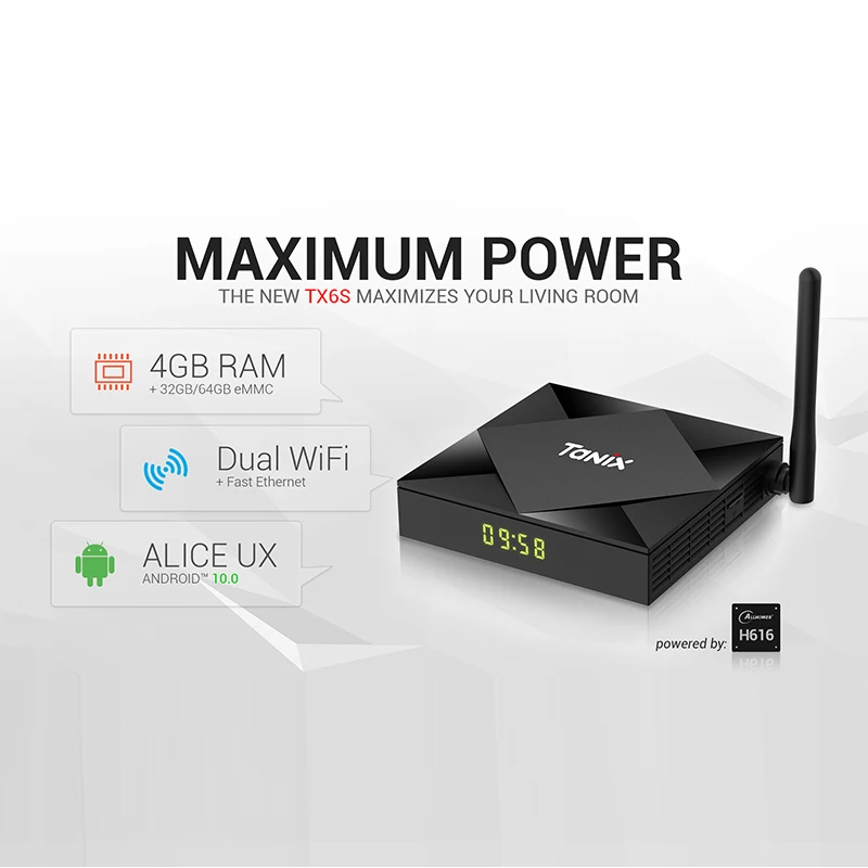 Tanix TX6S ТВ приставка Android 10 Allwinner H616 Smart TV Box 4 Гб Оперативная память 32GB/64GB 4K медиа