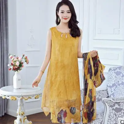 Женское длинное шифоновое платье с коротким рукавом летнее в европейском и