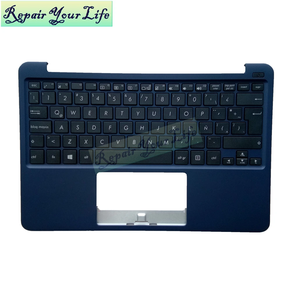 

laptop keyboard for ASUS X205TA X205 X205T E201 E202 TP21 LA Latiin black kb blue topcase palmrest 0KNB0-1128LA00 13NB0732AP0421
