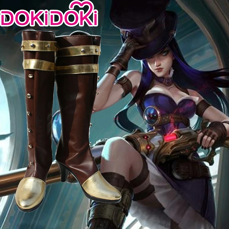 

DokiDoki Game LOL League of Legends Caitlyn Cosplay Shoes LOL League of Legends Game Cosplay The Sheriff of Piltover