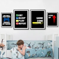 gaming quotes art painting console game canvas posters and prints video game wall pictures boys room decor gamer gift