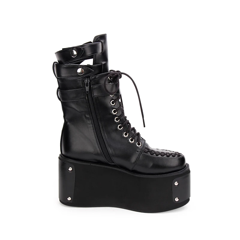 Ангельский отпечаток Мори девушка женские панк сапоги для езды на мотоцикле