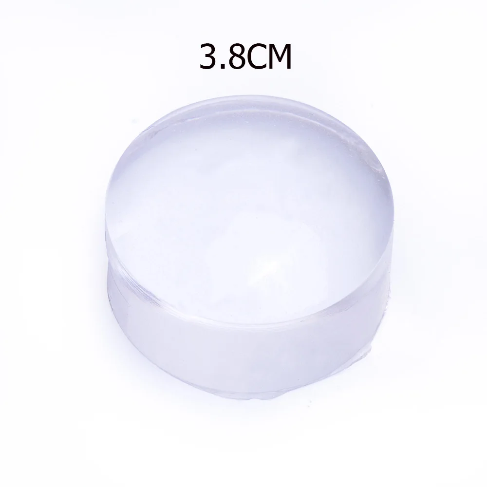 3.8cm 1 pcs LadyMisty силиконовая пластина для штамповки ногтей, прозрачная головка, шаблоны для дизайна ногтей, скребок с прозрачной крышкой 2,8 см - Цвет: 3.8cm 1 pcs