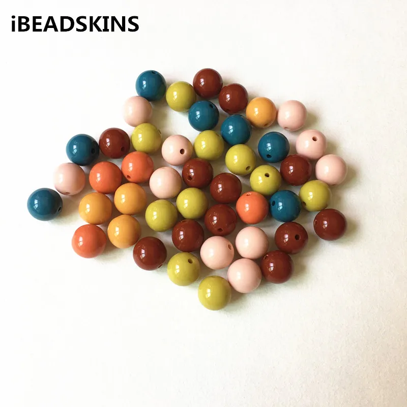 Новое поступление! (выберите размер и цвет) однотонные акриловые Круглые бусины