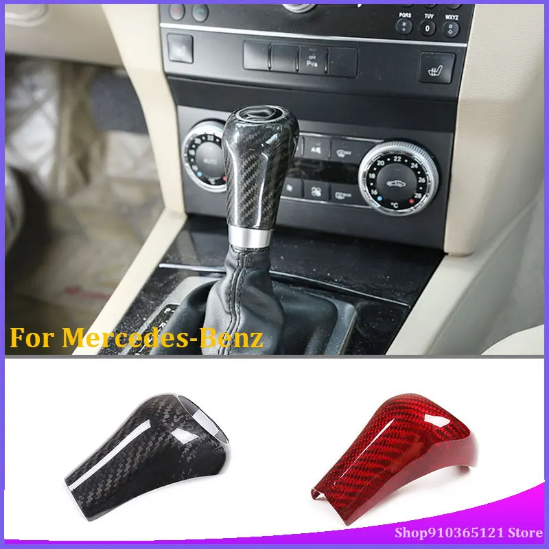 

Настоящее углеродное волокно для Mercedes Benz C Class W204 E W212 GLK X204 CLS W218 A G класс Автомобильная головка переключения передач отделка стикер аксессуар...