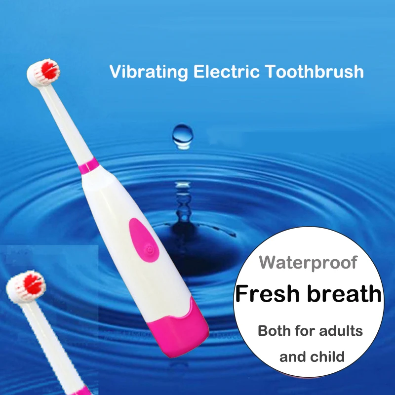 

Vibrating Electric Toothbrush Soft Bristle Plastic Professional Tooth Brush Mouth Clean Oral Hygiene Waterproof Battery Operated