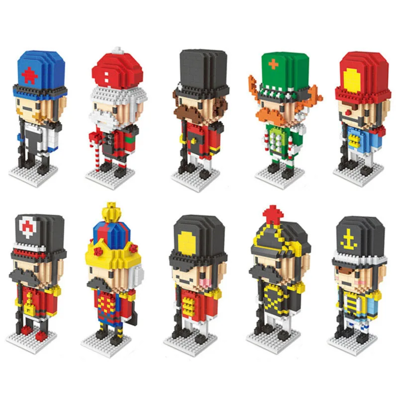 Микро алмазные строительные блоки кукла Щелкунчик британский солдат милые