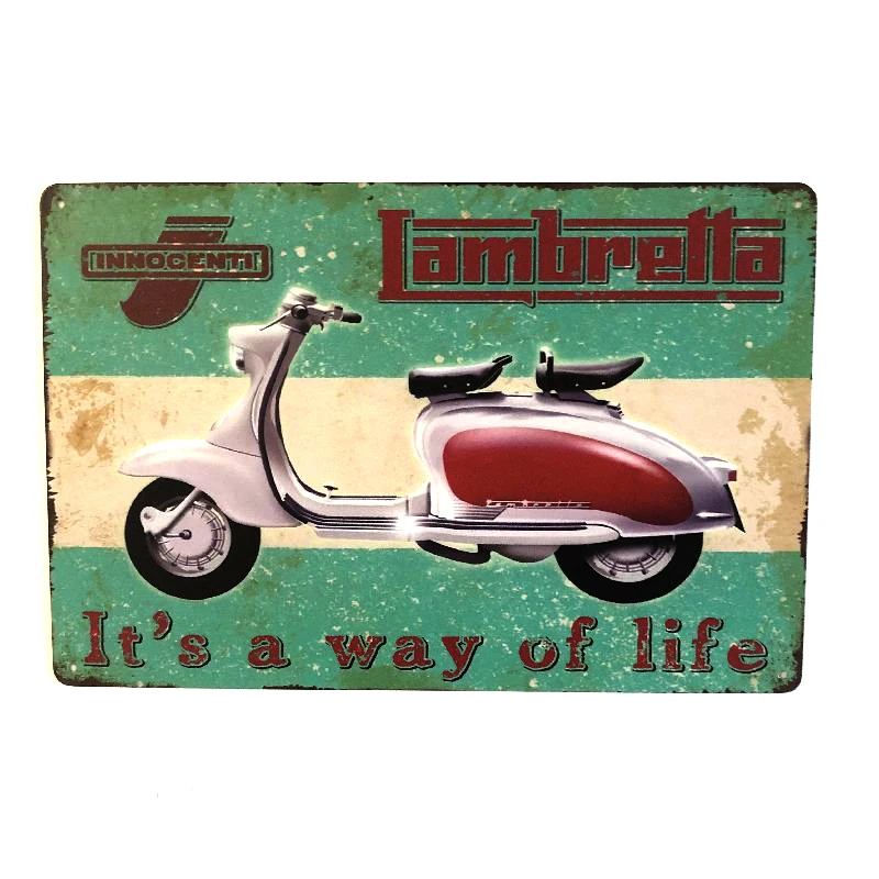 VESPA LEN'1 DES VENTES винтажные металлические оловянные знаки Ретро Оловянная пластина знак украшение стены для бара Размер: 20*30 см - Цвет: Розовый