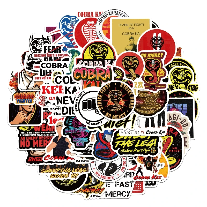 50 шт. Кобра Кай сериал наклейки мультфильм Скейтборд холодильник гитара ноутбук