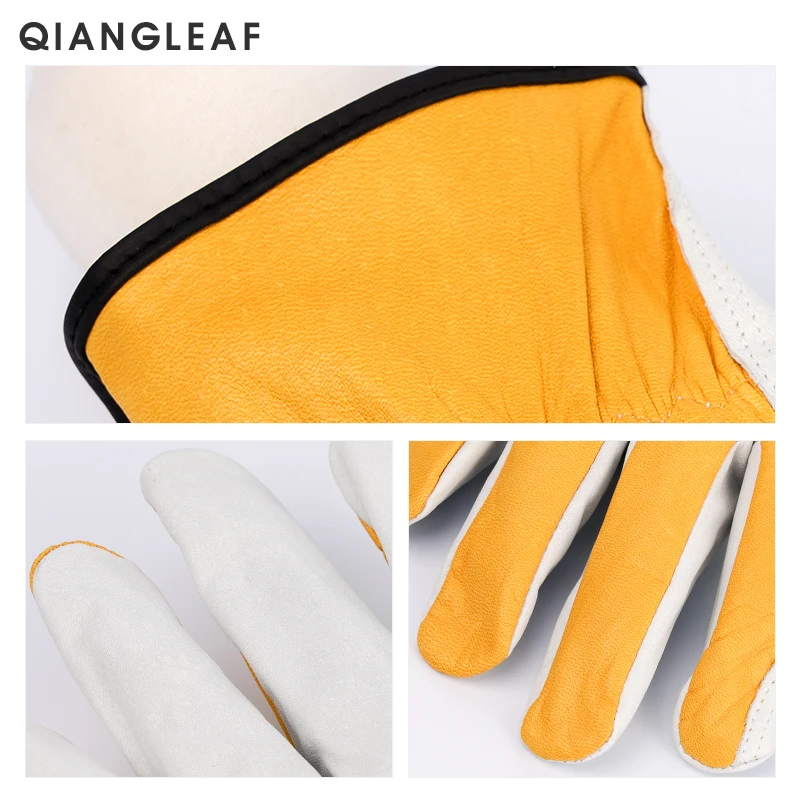 Новые рабочие перчатки QIANGLEAF для сварки из воловьей кожи защитные спортивные