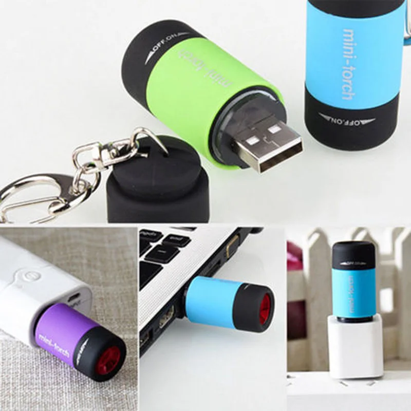 Портативный светодиодный мини светильник с брелоком USB Перезаряжаемый Карманный