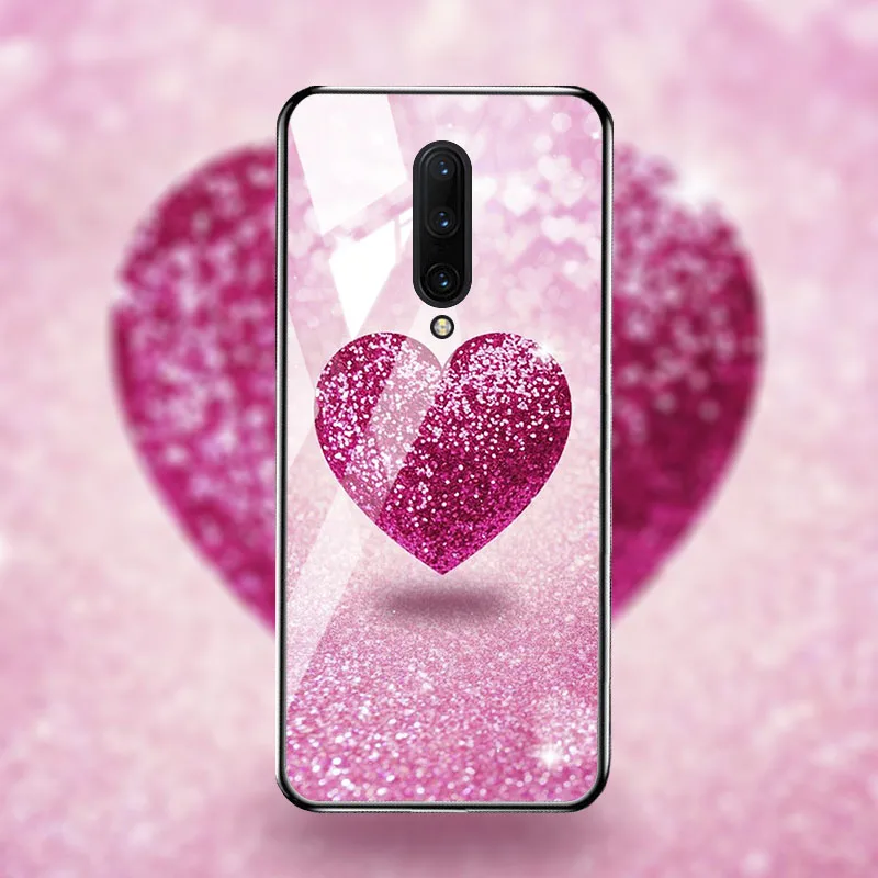 Чехол из закаленного стекла для oneplus 7 pro Жесткий ПК цветные Чехлы 1 + чехол