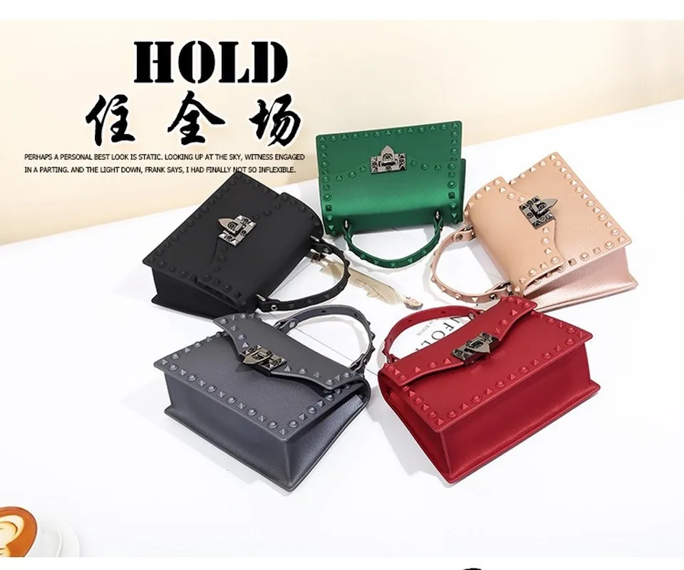 Шипованная Сумка сумка на плечо 2018 Корейская новая женская матовая желеобразная