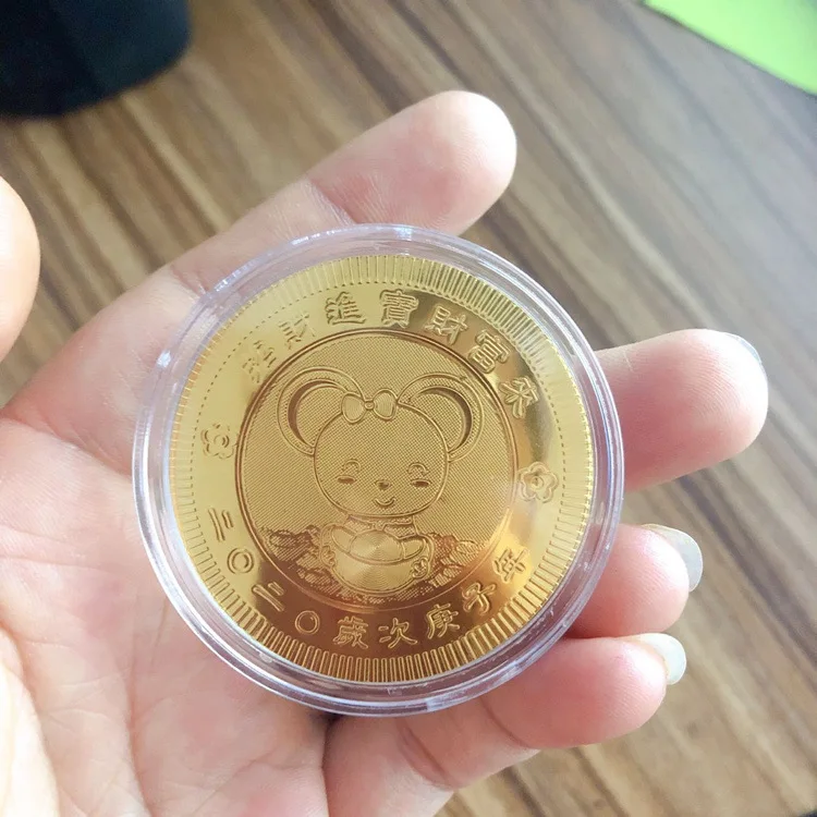 Новогодний подарок мышь крыса памятная монета год крысы коллекция монеты