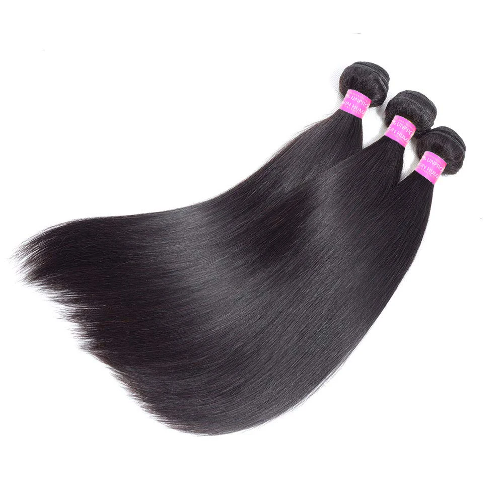 Бразильские прямые волосы пряди с фронтальной застежкой 13x4 от уха до Фронтальная