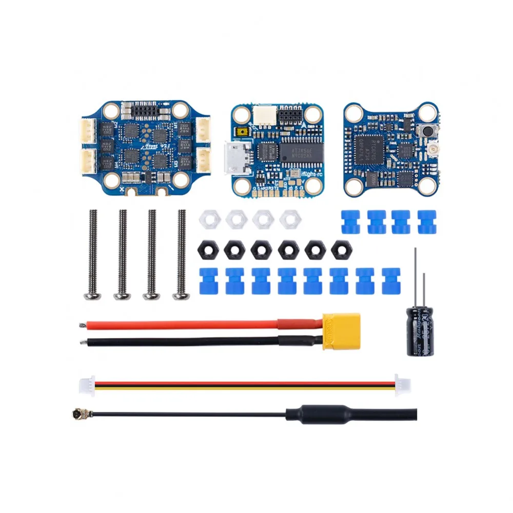 

IFlight SucceX Micro F4 V2.1 15A 2-4S Flight Tower System MPU6000 STM32F411 4-in-1 ESC W/plug BEC 5V 2.5A AT7456E UART ports