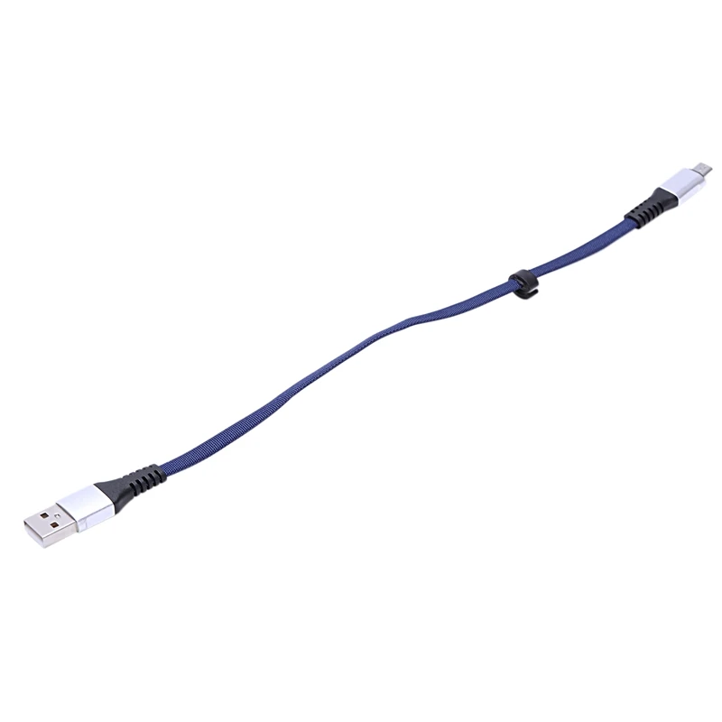 Top Deals USB to Micro-USB Short Flat Charging Cable with Metal Connector for Android Device and Power Bank Charge (0.65 ft /0.2 |
