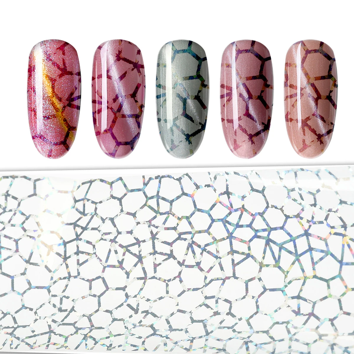 Блестящий дизайн ногтей полный наконечник DIY Cobweb ногтевая фольга переводная