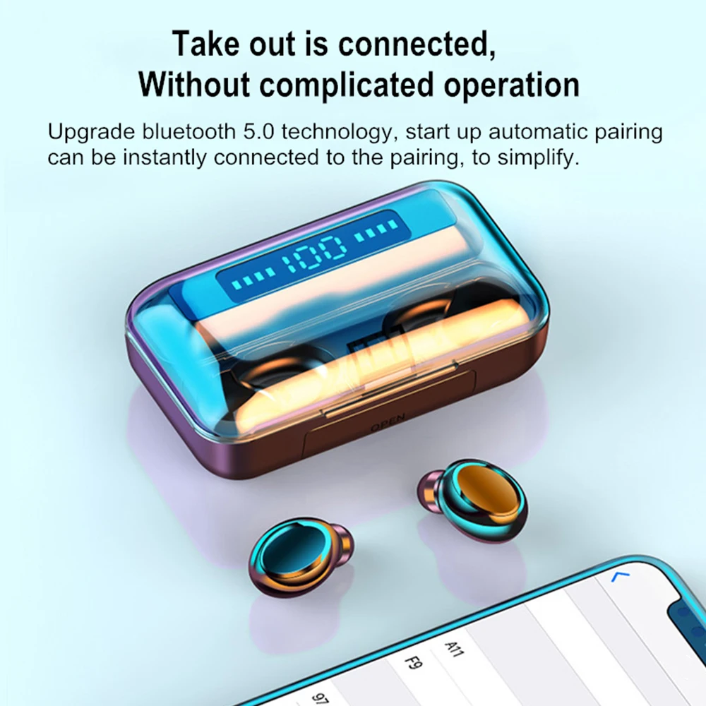 Наушники-вкладыши TWS Bluetooth наушники V5.0 9D стерео Беспроводной спортивные