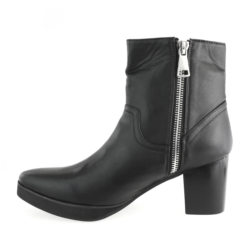 Ботильоны мужские из натуральной воловьей кожи заостренный носок молния высокий