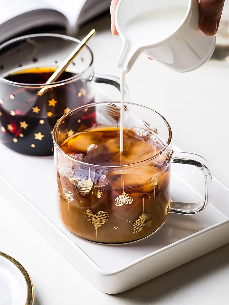 Стеклянные чашки и кружки прозрачная кофейная кружка креативные чайные пивное