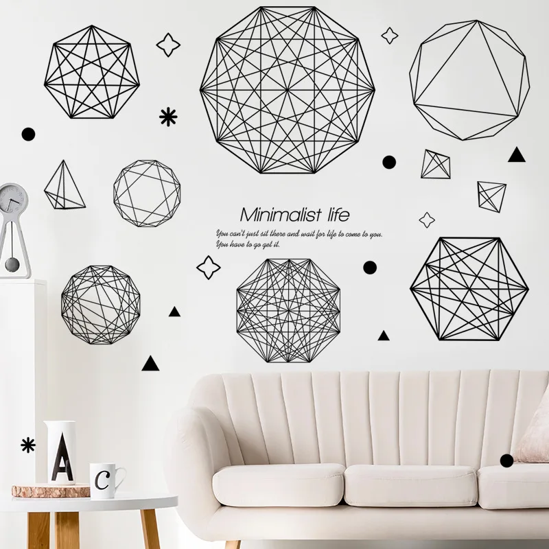 Креативные геометрические наклейки для набросков Декор дома и офиса фоновая