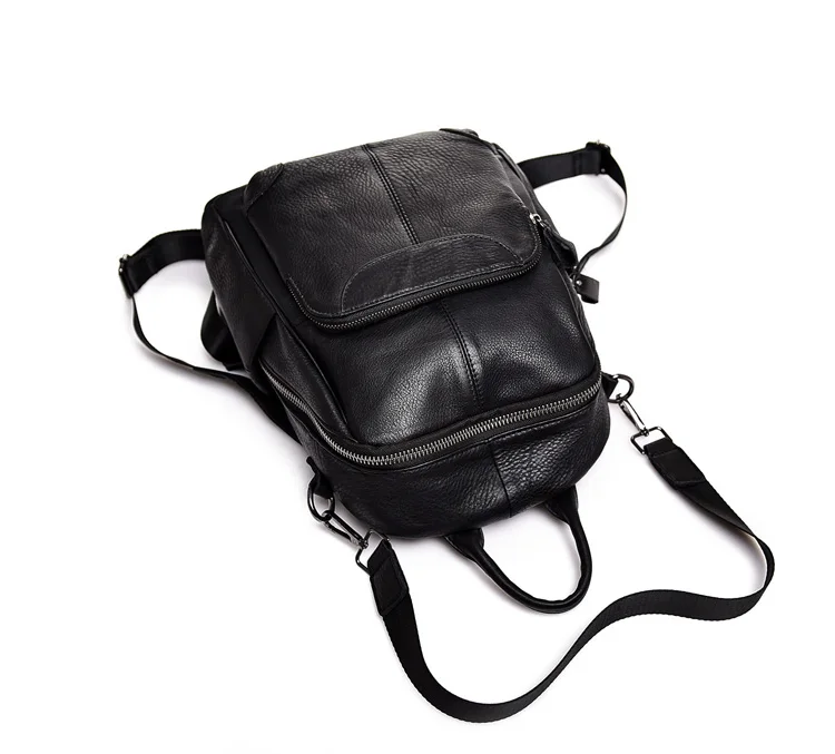 luxury genuine leather backpack women casual cow leather backpacks for travel gray ladies shoulder bag
