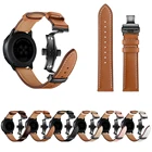 Ремешок кожаный для Samsung Galaxy Watch 4 44 мм 40 мм, браслет с застежкой-бабочкой для Samsung Gear S3 Classic Frontier, 20 мм 22 мм