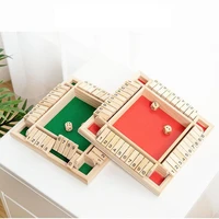 wooden traditional four sided 10 number pub bar board dice party funny game toys four sided flop wooden number game toy