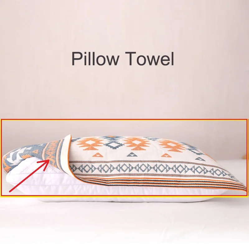 2 шт. геометрический лист наволочки Подушка полотенце шестислойная газовая